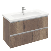 Тумба подвесная с раковиной Laparet Electra 100 см Дуб Рока