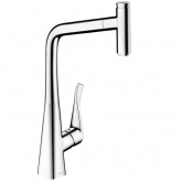 Смеситель для кухни Metris Select 320, однорычажный, с выдвижным изливом, хром 14884000