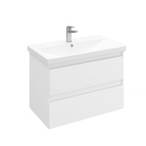 Тумба подвесная с раковиной Laparet Vitrum 80см белый матовый