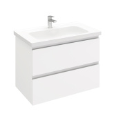 Тумба подвесная с раковиной Laparet Electra 80 см белый глянец