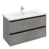 Тумба подвесная с раковиной Laparet Electra 100 см хромикс серебро