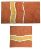 Набор из Двух Ковриков оранжевого цвета Aqualine LAVELLE 85x50cm, 50x50cm Текстиль