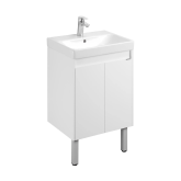 Тумба Акватон Сканди Doors 55 белый глянец / белый матовый с умывальником Santek Адриана 55