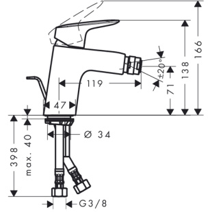 Смеситель для биде Logis 71204000