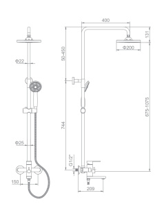 Душевая система Ledeme  L2402