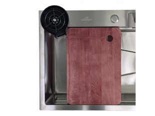 Мойка кухонна Wisent WG37546 со смесителем многофункциональная (сатин с PVD покрытием)