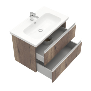 Тумба подвесная с раковиной Laparet Electra 70 см Дуб Рока