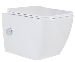 Подвесной унитаз Roxen Cube Bidet с функцией биде и сидением (530135-01X)