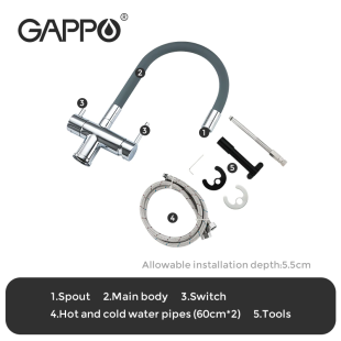 Смеситель Gappo G4398-30 (серый)