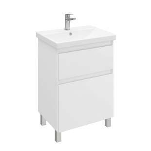 Тумба напольная с раковиной Laparet  Vitrum 60см белый матовый