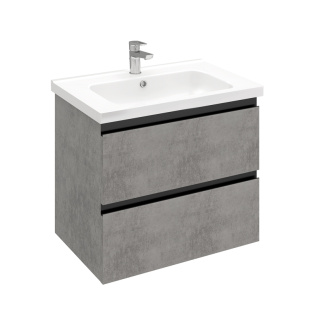 Тумба подвесная с раковиной Laparet Electra 70 см хромикс серебро