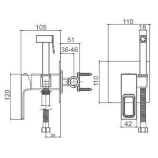 Смесительс гигиеническим душем Gappo  G7217-6