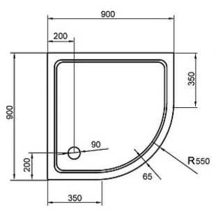 ДУШЕВОЙ ПОДДОН (SMC) CEZARES (TRAY-M-R-35-W) 900x900x35