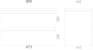 Тумба подвесная с раковиной Laparet Electra 90 см белый глянец
