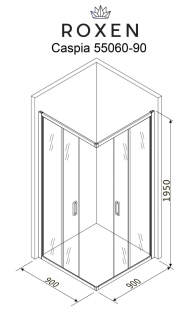 Душевой уголок Roxen Caspia 900*900*1950 (арт.55060-90) 