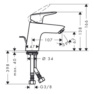 меситель для умывальника Hansgrohe Logis 70 (71070000)