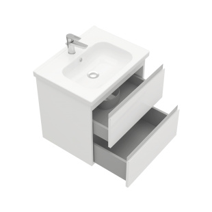 Тумба подвесная с раковиной Laparet Electra 60 см белый глянец