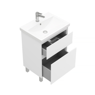 Тумба напольная с раковиной Laparet  Vitrum 60см белый матовый