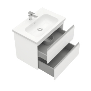 Тумба подвесная с раковиной Laparet Electra 70 см белый глянец