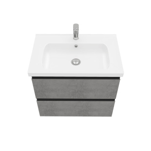 Тумба подвесная с раковиной Laparet Electra 70 см хромикс серебро