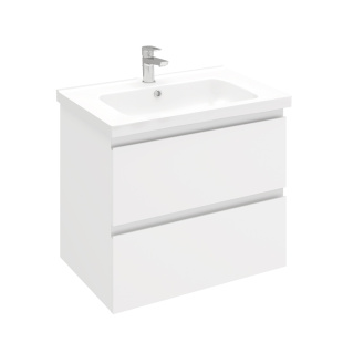 Тумба подвесная с раковиной Laparet Electra 70 см белый глянец