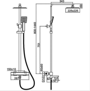 Душевая система Ledeme L2424