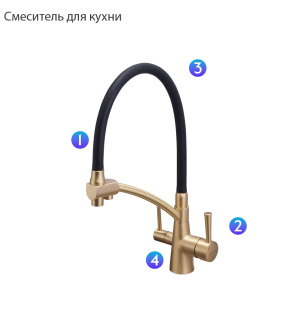 Смеситель Gappo G4398-1 (Бронза)