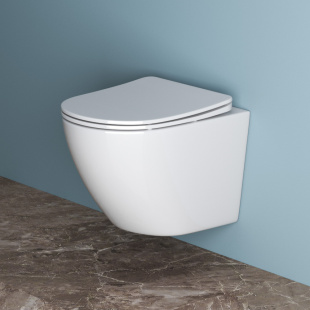 УНИТАЗ ПОДВЕСНОЙ БЕЗОБОДКОВЫЙ С СИДЕНЬЕМ BELBAGNO UNO (BB3105CHR/SC)