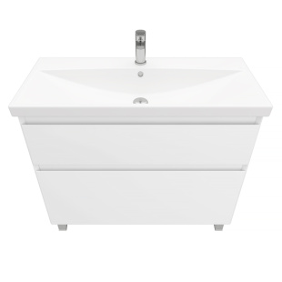Тумба напольная с раковиной Laparet Vitrum 100 см белый матовый