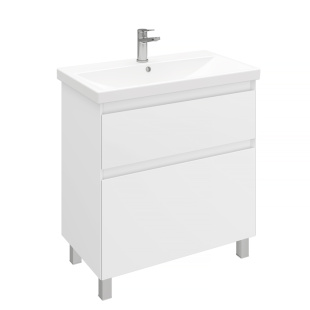 Тумба напольная с раковиной Laparet Vitrum 80 см белый матовый