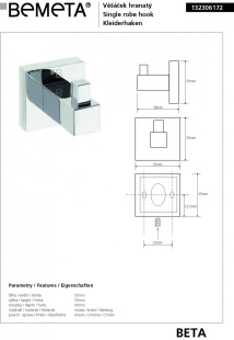 Крючoк для одeжды Bemeta Beta 132306172