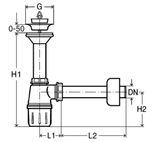 СИФОН ДЛЯ УМЫВАЛЬНИКА VIEGA 137182, БУТЫЛОЧНЫЙ, С ПРОБКОЙ, ПЛАСТИК, БЕЛЫЙ, 3/2X40