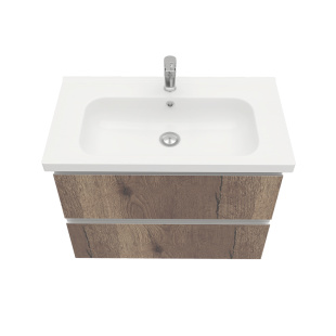 Тумба подвесная с раковиной Laparet Electra 70 см Дуб Рока