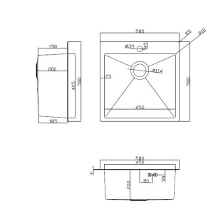 Мойка кухонна ARFEKA ECO AR 500*500 GOLDEN PVD NANO (золотой сатин)