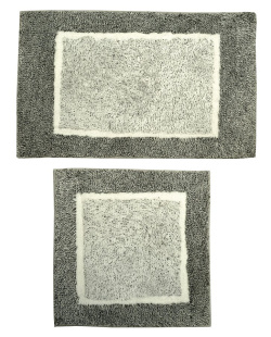 Набор из Двух Ковриков серого цвета Aqualine  ATHENA  85x50cm, 50x50cm Текстиль