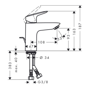 меситель для умывальника Hansgrohe Logis 100 (71100000)