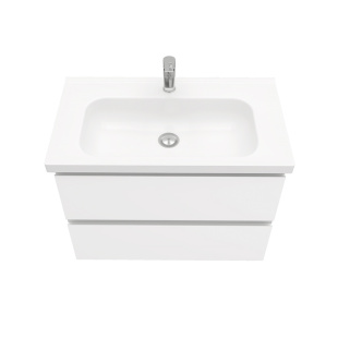 Тумба подвесная с раковиной Laparet Electra 80 см белый глянец