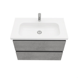 Тумба подвесная с раковиной Laparet Electra 80 см хромикс серебро