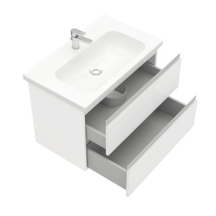 Тумба подвесная с раковиной Laparet Electra 80 см белый глянец