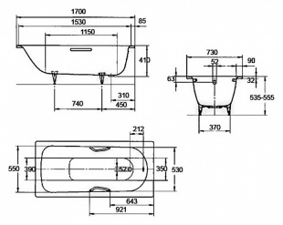 KALDEWEI SANIFORM PLUS  1700х730х410