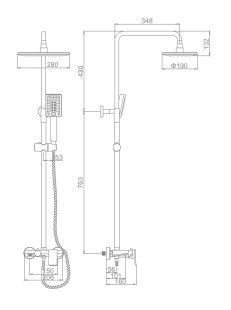Душевая система Ledeme L2421W