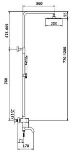 Комплект душевая система Wisent со смесителем для раковины (W3506+W1006)