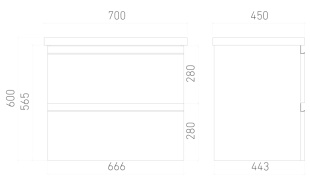 Тумба подвесная с раковиной Laparet Electra 70 см белый глянец