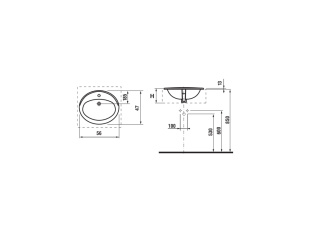 Умывальник встраиваемый Roca Adora 56x47 (7327203000)