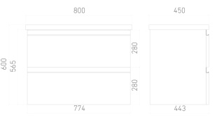 Тумба подвесная с раковиной Laparet Electra 80 см хромикс серебро