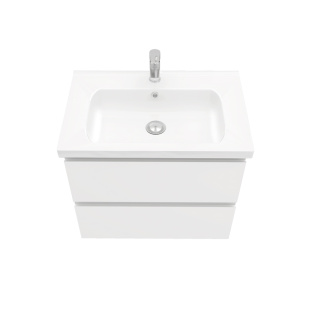 Тумба подвесная с раковиной Laparet Electra 70 см белый глянец