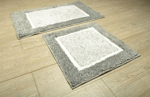Набор из Двух Ковриков серого цвета Aqualine  ATHENA  85x50cm, 50x50cm Текстиль