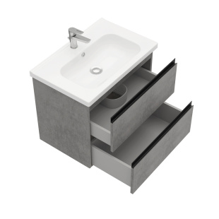 Тумба подвесная с раковиной Laparet Electra 70 см хромикс серебро