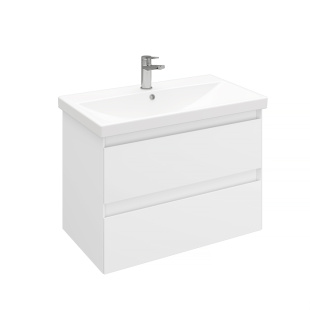 Тумба подвесная с раковиной Laparet Vitrum 80см белый матовый