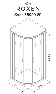 Душевой уголок Roxen Santi 800*800*1950  (арт.55020-80)
